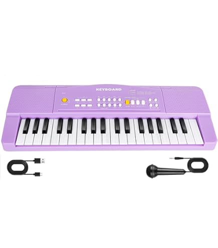 Lexibook, Frozen, Electronic Keyboard, 32-Key Piano, Microphone for Sing, 22 Demon Numbers, Battery Operated, Blue/Purple, K703FZ
