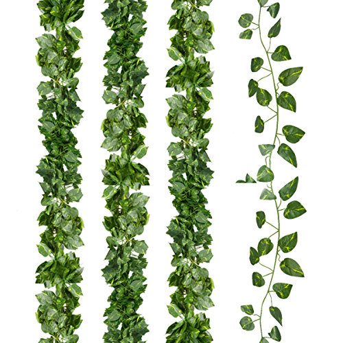 image for Nayard Fake Vines Leaf Garland Decorations Green Leaf Garland Fake Ivy