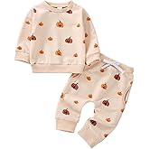 MERSARIPHY Toddler Baby Halloween Outfit Girl Boy Pumpkin Boo Long Sleeve Sweatshirt Tops Pant Set My First Halloween Clothes