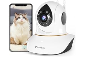 VSTARCAM Interactive Pet Camera with Dual WiFi Antennas, 360° Pan-Tilt, 2K Dog & Cat Camera with Phone APP, 2.4GHz WiFi, IR Night Vision, Motion Detection, 2-Way Audio, Dog Cameras for Pet Monitoring