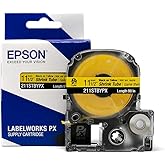 Epson LABELWORKS 211STBYPX Tape Cartridge - Black on Yellow Shrink Tube Industrial Label Maker Tape - AWG 2-8, 1/2" (11MM) Wide, 8 ft (96")