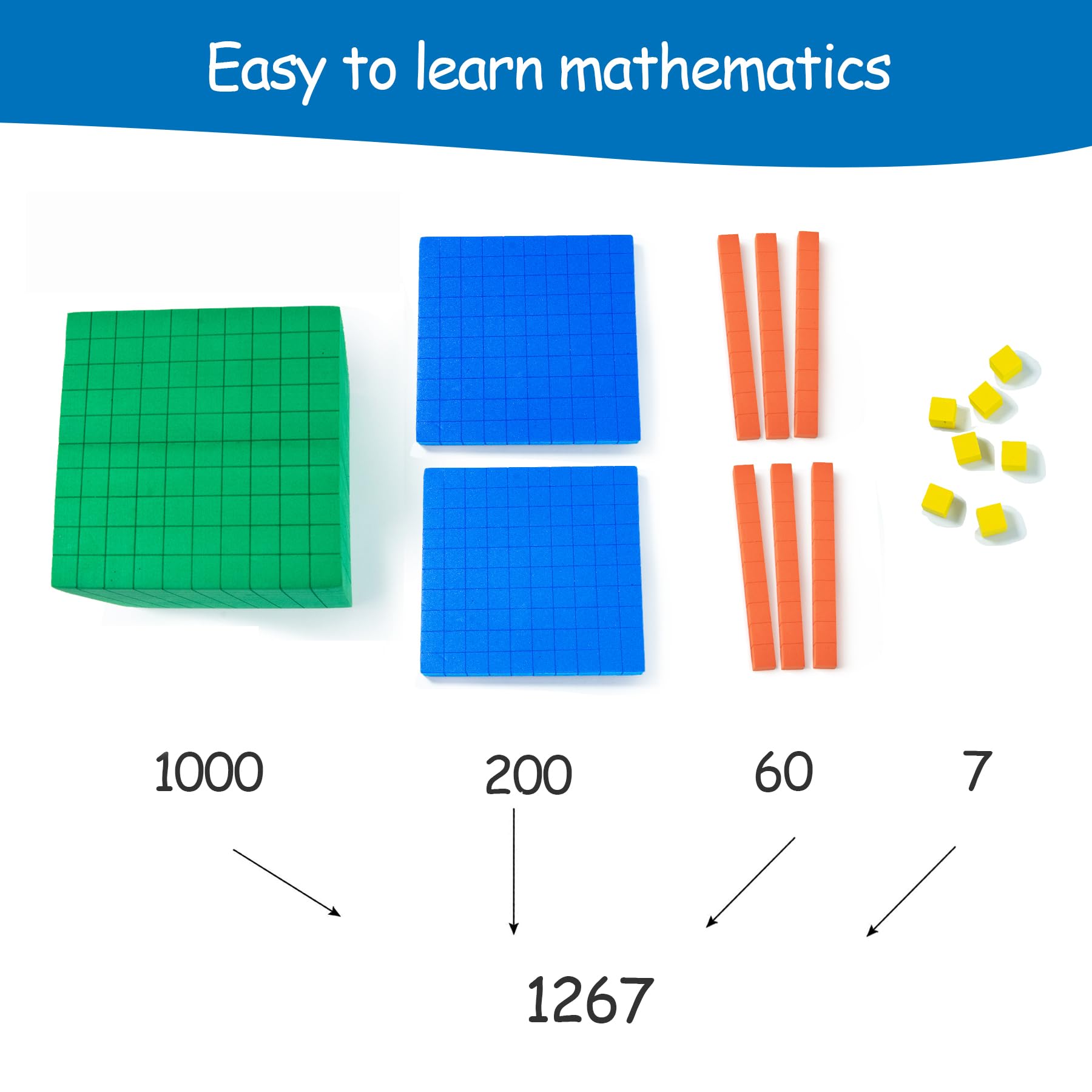 Mua stochastic box Foam Base Ten Set for Math 131 PCS Place Value ...