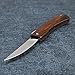 KATSU Handmade Japanese Classic Pocket Folding Knife with Single Piece Wood Handle (Cocobolo Wood Handle + D2 Blade)