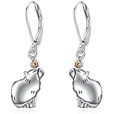 Capybara/Moon/Dinosaur/Cow/Butterfly/Jellyfish/Chcken/Dice/Star/Duck Dangle Earrings for Women Sterling Silver Cute Funny Drop Earrings Birthday/Christmar Gifts for Daughter/Sister/Granddaughter