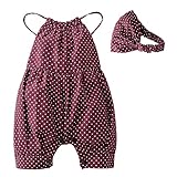 2PCS Baby Girls Dots Romper+Headband Clothes Outfits Set