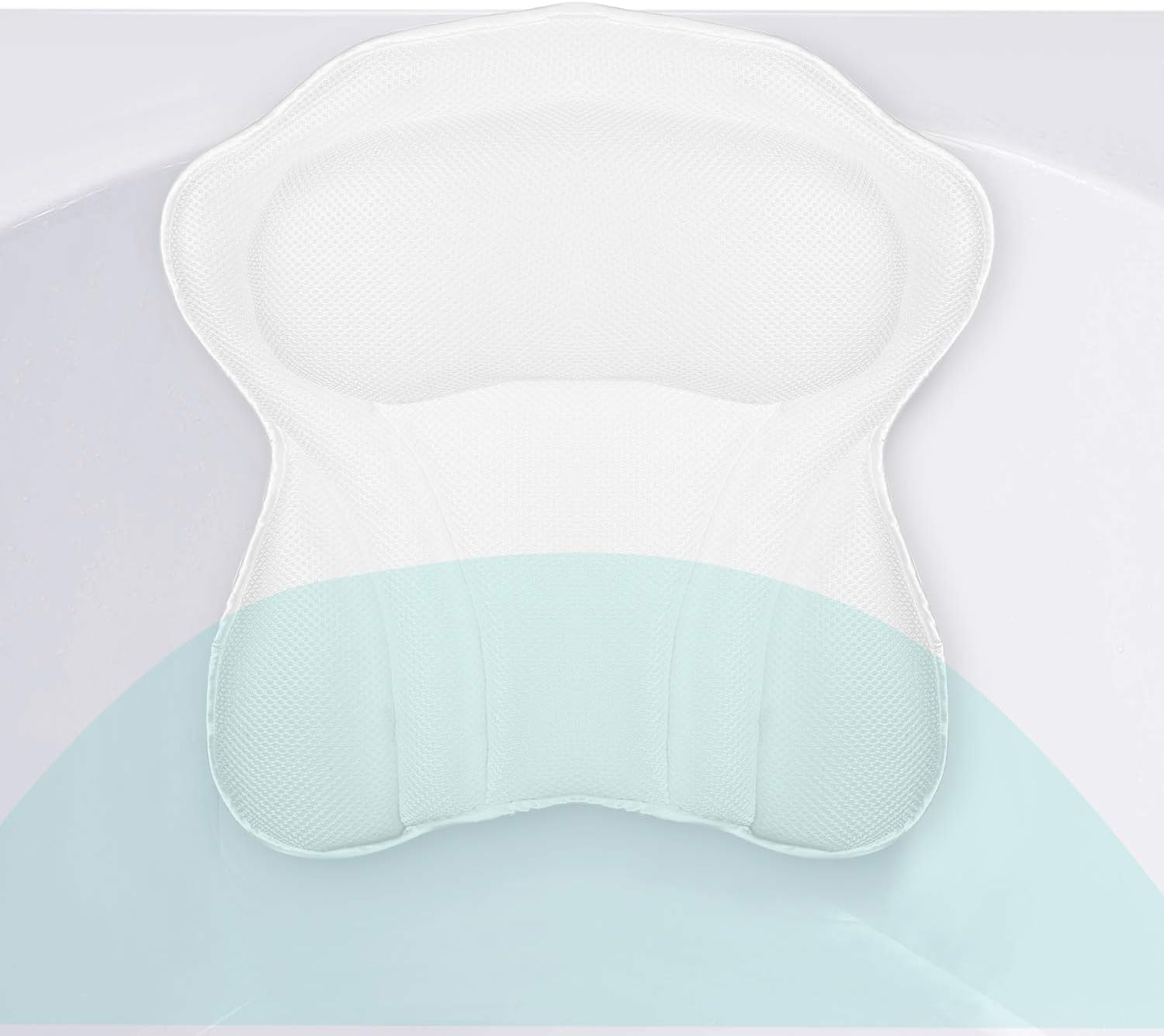 Yimobra Luxurious Spa Bath Pillows for Head Shoulder Neck Support, Bathtub Cushion with Suction Cup, Spa Pillow for Soaking Hot Tub, Comfort, Machine Washable, Quick Dry, Bath Accessories, 17x16 Inch : Beauty