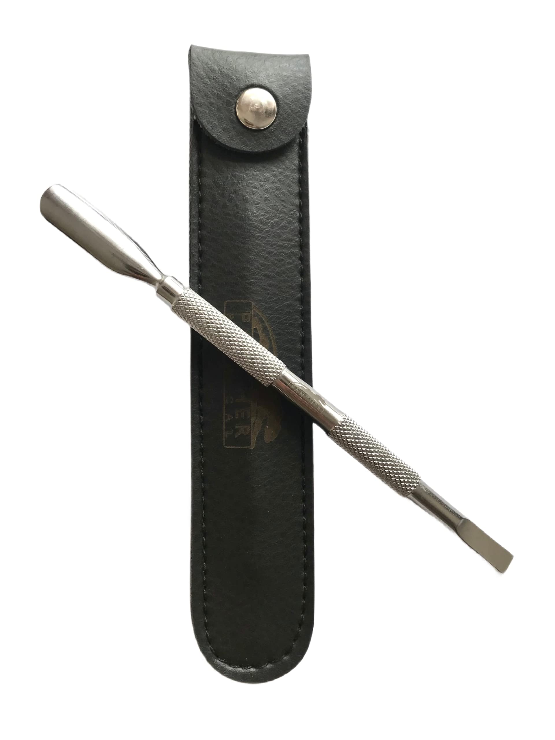 Stainless Steel Professional & Personal Use Dual Head Cuticle Nail Pusher UV Get Polish Scraper Dirt Remover Nail Art Tools Manicure Pedicure Nail Pusher (Spoon Head)