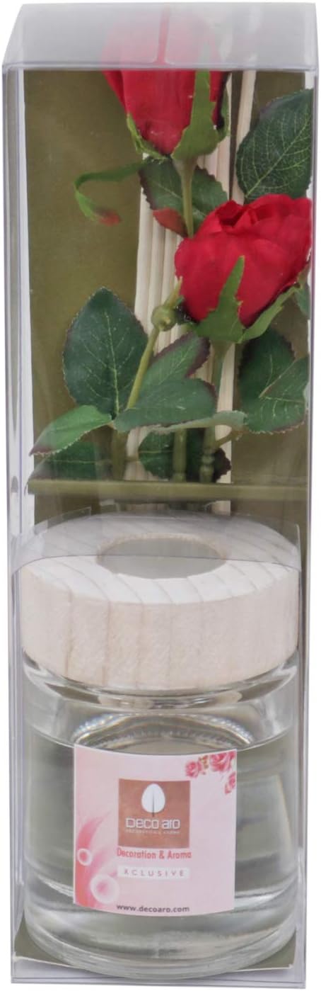Deco Aro Aroma Reed Diffuser Set - Rose Fragrance - 100 ML with 11 Reed Sticks Home Fragrance Home Decor