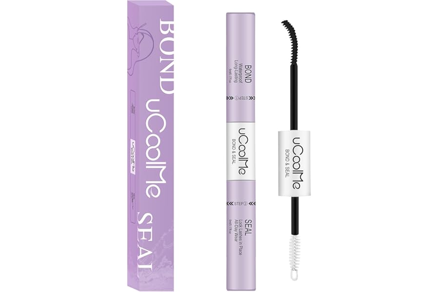 Lash Bond and Seal uCoolMe Waterproof for Lash Clusters 144Hours Super Hold Long-Lasting Non-Irritating Eyelash Glue for DIY at Home(Black Bond,10ML)