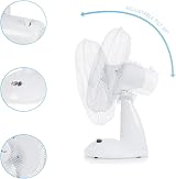 Signature 9in 2 Speed Desk Fan with Oscillation Adjustable Tilt White S40008 view 2