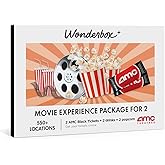 WONDERBOX AMC Movie Night Experience for 2, Gift Box with 2 Movie Tickets, Drinks & Popcorn, Valid at 550 Locations