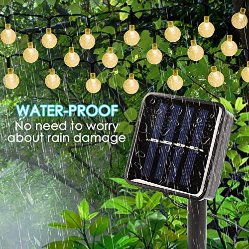 Mitening Led-lichtsnoer op zonne-energie, 12M 100LED 8Modi Lichtketting IP65 Waterdicht Gloeilamp Met Lichtsensor… - Afbeelding 4