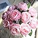 KIRIN Fake Flowers,Artificial Flowers Plants 8 Pcs Silk Plastic Rose Flower Arrangements Wedding Bouquets Decorations Floral Table Centerpieces for Home Kitchen Garden Party Décor
