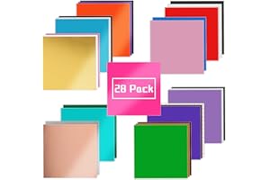 IModeur Permanent Vinyl for Cricut Machines - 28 Pack Permanent Adhesive Vinyl Sheets, 23 Assorted Colors Permanent Vinyl Bundle, Works with Most Cutting Machines, Makes Signs, Scrapbooking, Crafts