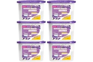CANAGER Moisture Absorber Box-Odor Eliminator,Absorb Excess Moisture. Suitable for Wardrobe, Bedroom, Kitchen and Bathroom-6 Packs, Effectively Collect Water, Fresh Air,Freesia. Fuchsia