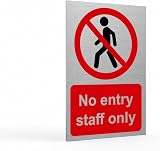 Viro Display Staff Only Sign - Aluminium - 100x150mm - Self-Adhesive - UK Made view 2