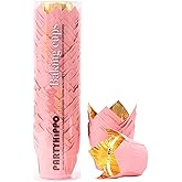 Party Hippo Gold Tulip Cupcake Liners 100 Pcs Baking Paper Cups Holders Greaseproof Muffin Cases Wrappers for Wedding Birthday Party Baby Shower (Pink)