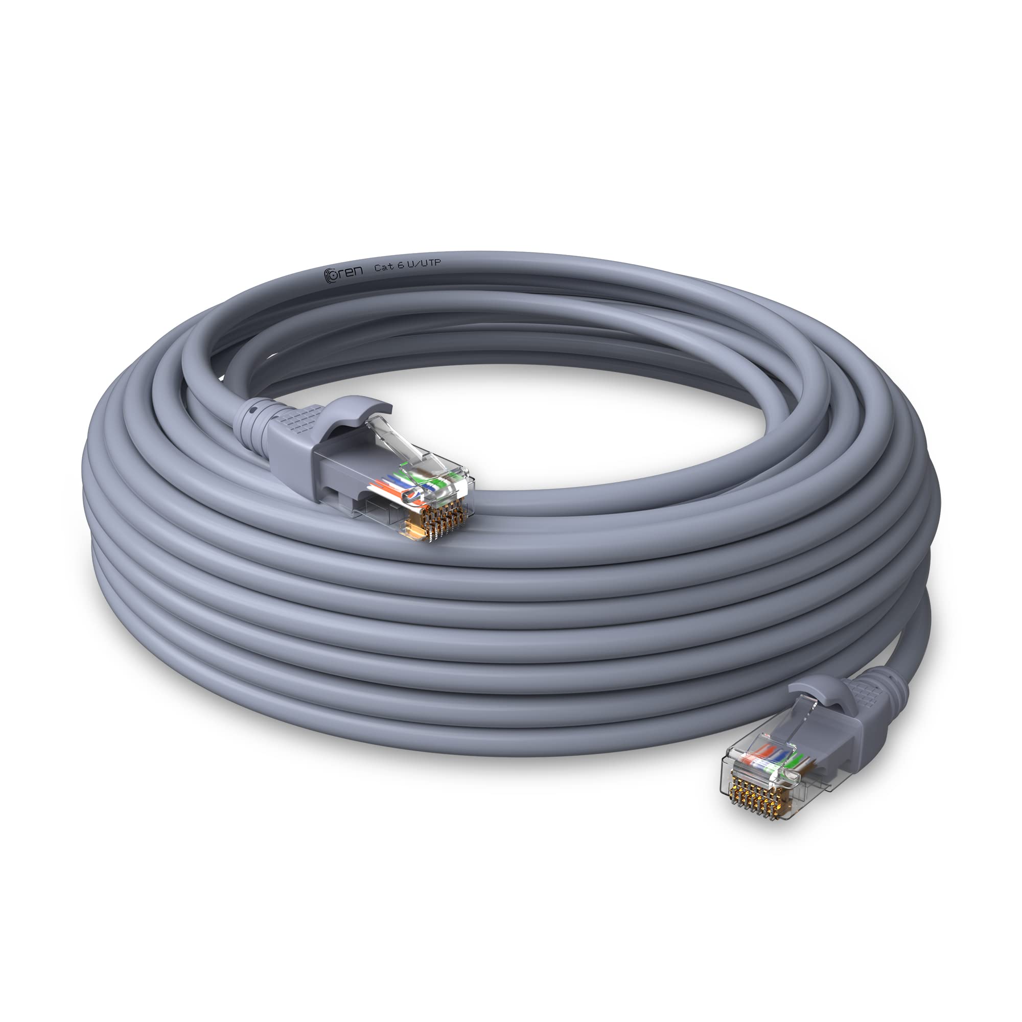 Oren CAT6 20m Ethernet Cable LAN - Patch Cord | High-Speed 10Gbps | Pure Copper 24 AWG Stranded - Premium Network Cable with RJ45 Connector | Internet, Broadband, LAN, Network Lead