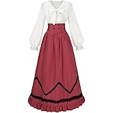CR ROLECOS Victorian Dress Women Renaissance Gowns Edwardian Costume Vintage 1800s Dress