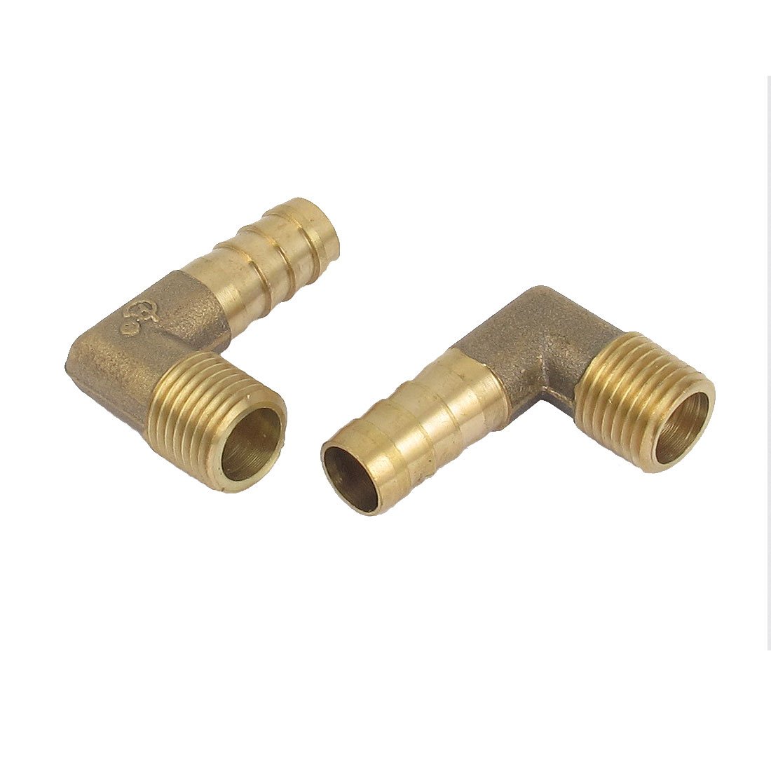 sourcingmap 1/4BSP Thread 10mm Tube Dia 90 Degree Brass Hose Barb Coupler 2pcs