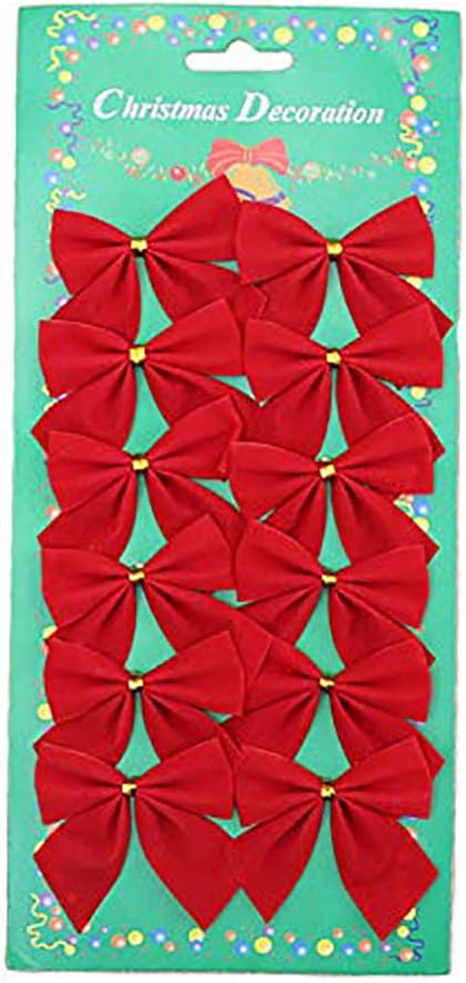 Bows & Ribbons - Green fox Christmas Bows Festival Bowknot Christmas Tree Decorations, Pack of 60 (Red)