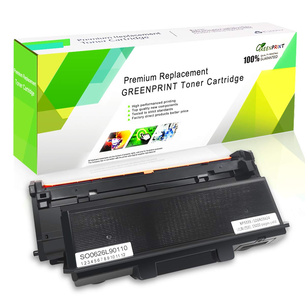 GREENPRINT Compatible Toner Cartridge 3330 3335 3345 【Extra High Capacity】 15000 Pages Black for Xerox Phaser 3330 3330dni Xerox WorkCentre 3335 3335dni 3345 3345dni Laser Printers