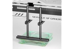 GPU Support Bracket Dual Brace: Fan mounting Adjustable Aluminum Graphics Card GPU Sag Bracket Video Card Stand Holder Graphics Card Bracket, Support Big GPU - 128mm