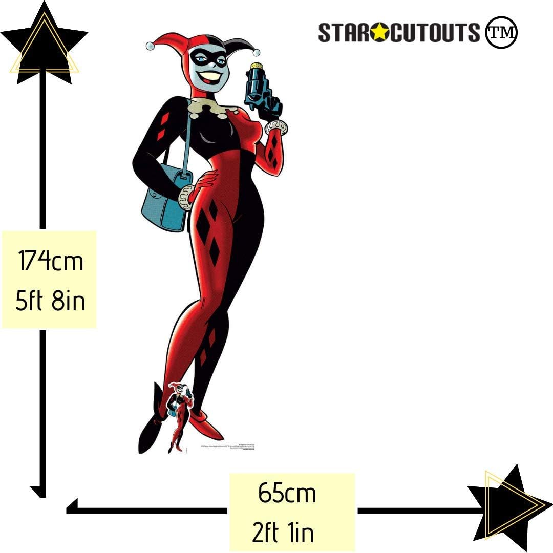 Star Cutouts SC1474 Harley Quinn Classic Gun Lifesize Cardboard Figure with Free Mini Desktop Cutout Height 174cm, Multicolour - Image 4