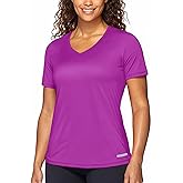 Zengjo Womens Running Shirts Quick Dry Short Sleeve Workout Yoga Tops V Neck Athletic Tees Sports Exercise Wicking T-Shirt