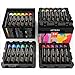 ARTEZA Acrylic Paint, Set of 24 Colors/Tubes (22 ml/0.74 oz.) with Storage Box, Rich Pigments, Non Fading, Non Toxic Paints for Artist, Hobby Painters & Kids, Ideal for Canvas Painting
