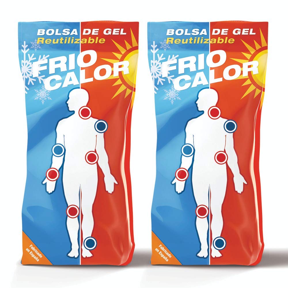 PRACTICOSA Reusable Hot and Cold Gel Bag, First Aid Bag for Freezer or Microwave, Cold-Hot Compress for Injuries, Trauma and Sprains, 13 x 27 cm, Pack of 2
