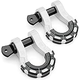 AUTOBOTS D Ring Shackles Heavy Duty(2 Pack) 68,000 lbs Capacity, Stronger Than 3/4" D Shackle, with 7/8" Screw Pin, for Tow Strap Winch Off Road Accessory Vehicle Recovery White