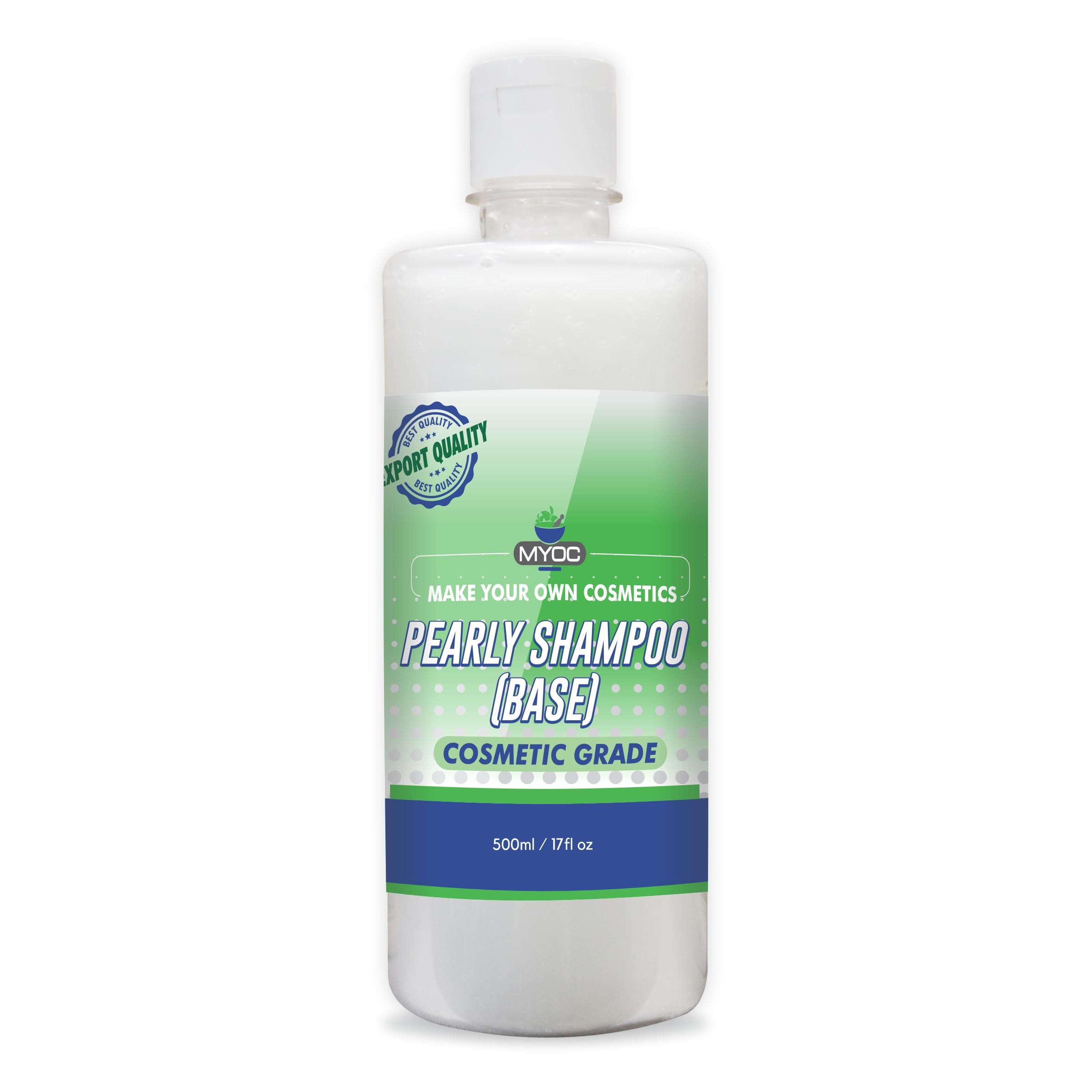 MYOC DIY Pearly Shampoo Base, For All Hair Types, With added benefits of Aloe Vera & Glycerine for smooth hairs, Create Your Natural Hair Care Products - 500 ml