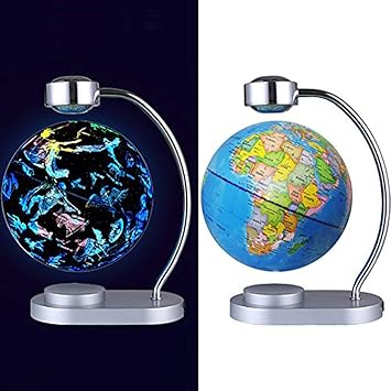 Amazon Co Jp Umora 浮かぶ地球儀 回転型の地球儀 浮く地球儀 磁気浮上 浮遊 Ledライト付き 自動回転 雰囲気作り 英語表記 直径10cm オフィス 書斎 教学用 インテリア ペット用品