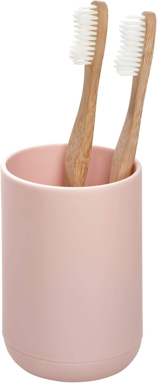 iDesign Cade Toothbrush Holder, Holds Normal Toothbrushes, Spin Brushes