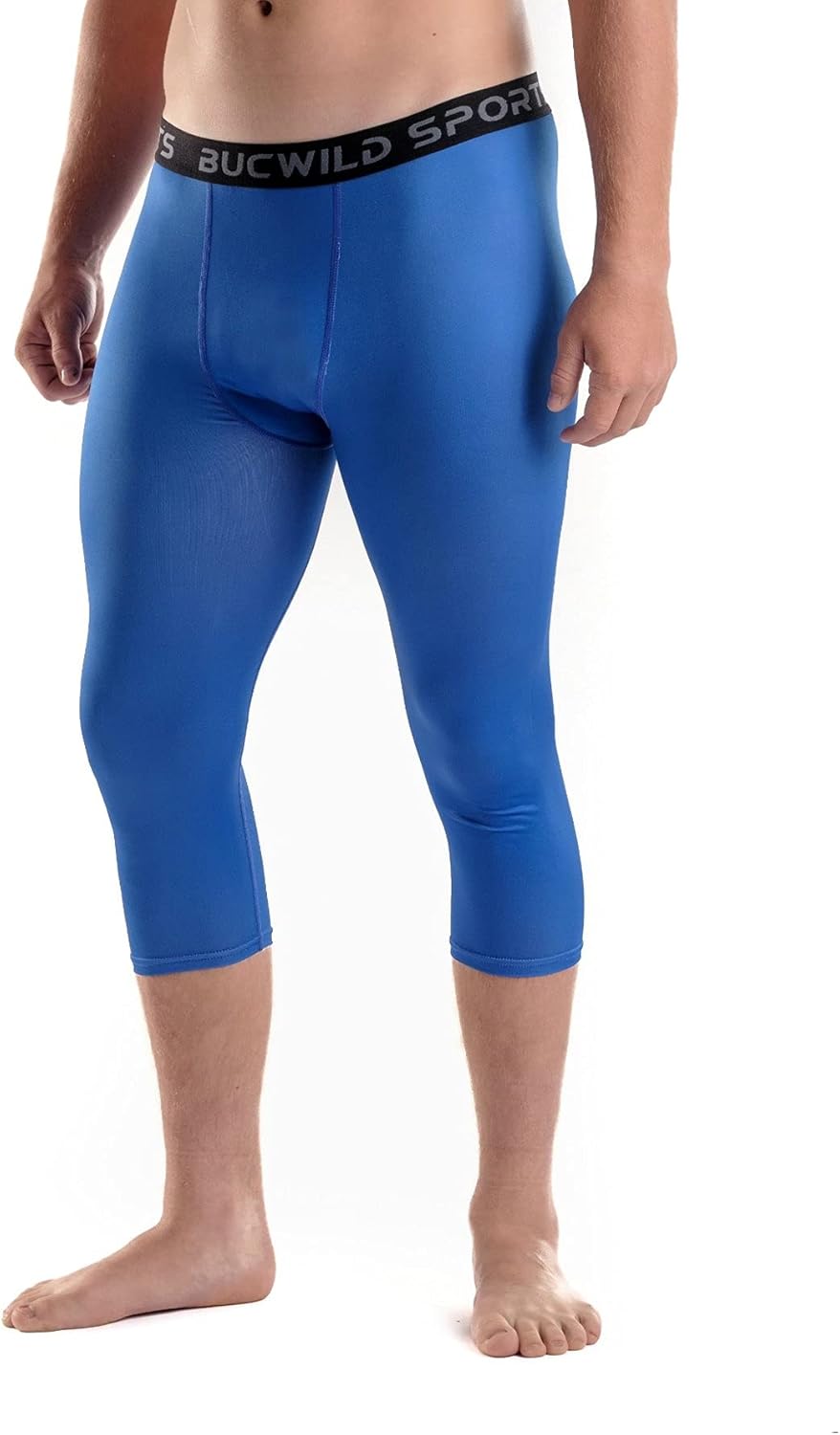 Bucwild Sports 3/4 Basketball Compression Pants Tights for Youth Boys & Men: Clothing