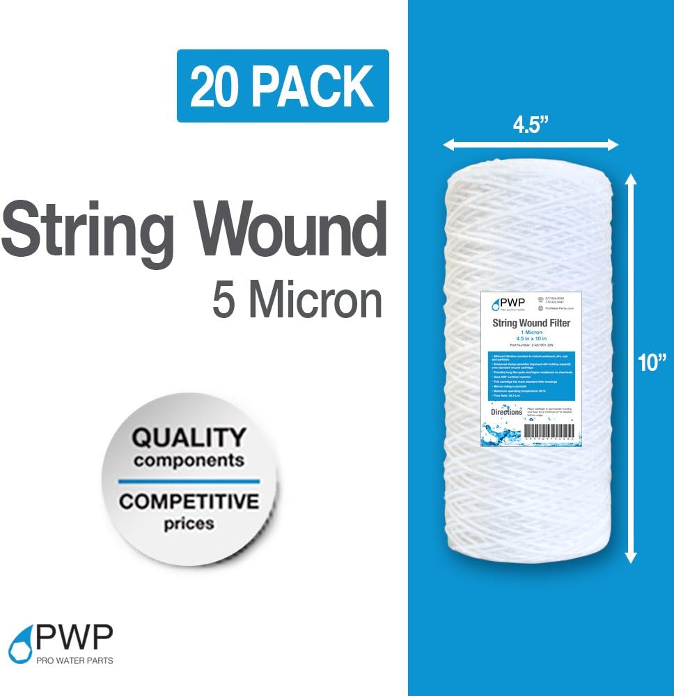 The 10 Best 20 Pack Pwp 5 Micron 10 X 45 Sediment Water Filter Cartridge