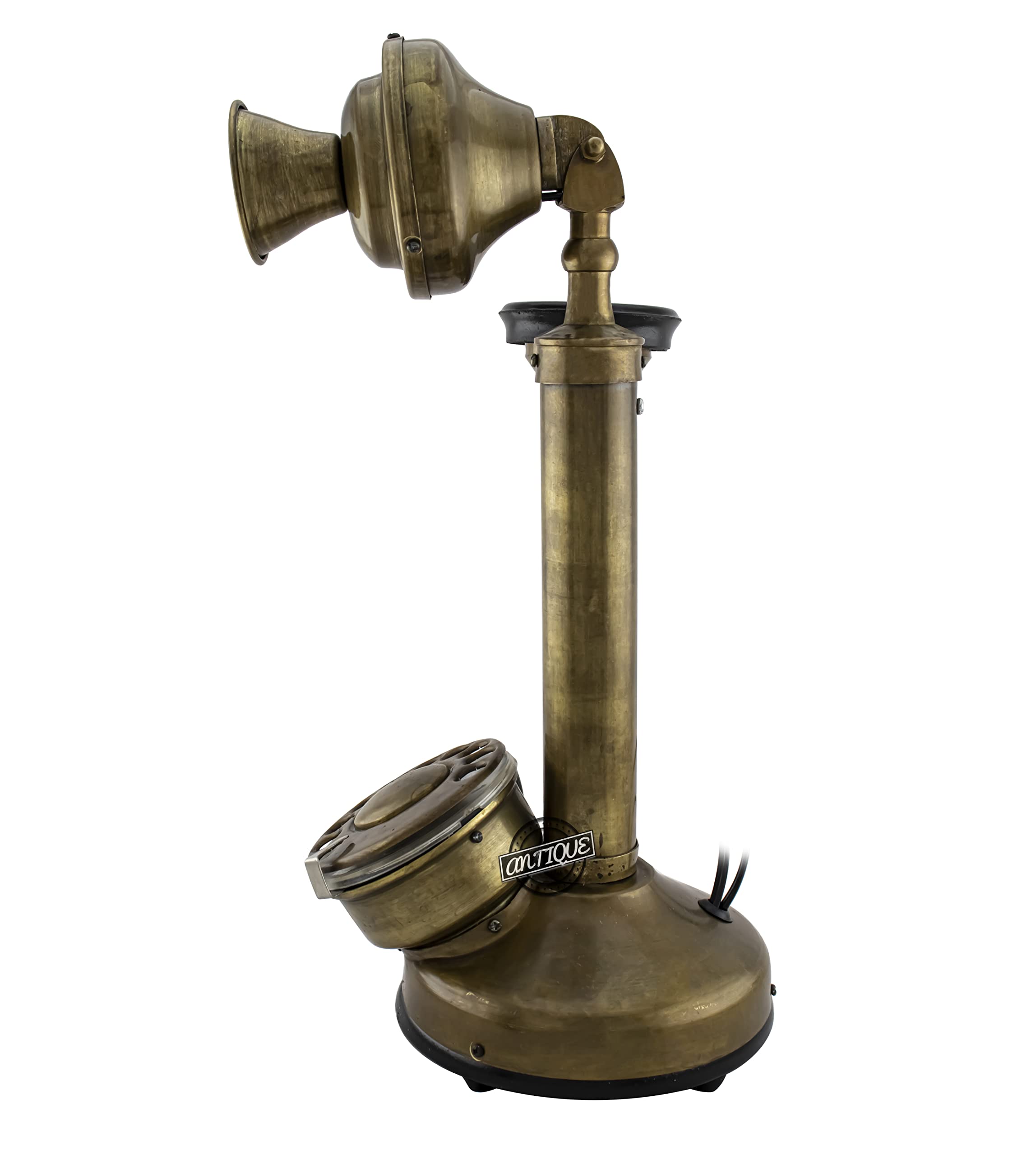 Vintage Candlestick Phone Rotary Dial Telephone Wired Landline Antique Home Décor (Antique Finish)