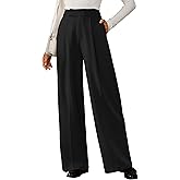 Arach&Cloz Women's Wrinkle-Free Pleated High Waisted Business Casual Wide Leg Dress Pants 2026