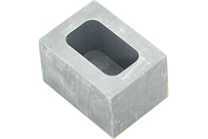 JIUDANI Graphite Ingot Mold, Melting Casting Mould, Silver Ingot, for Gold Silver Aluminum Copper Brass Zinc Plumbum and Alloy Metals,(50x36x30mm-250g Gold; 136g Silver)