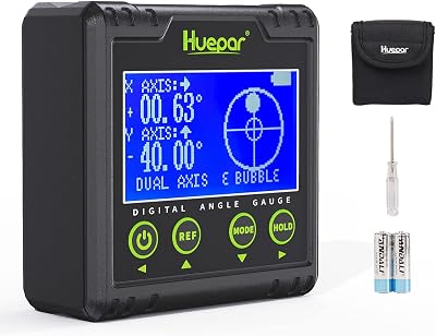 Huepar Digital Angle Gauge Protractor with Magnetic Base 0.01° LCD Inclinometer
