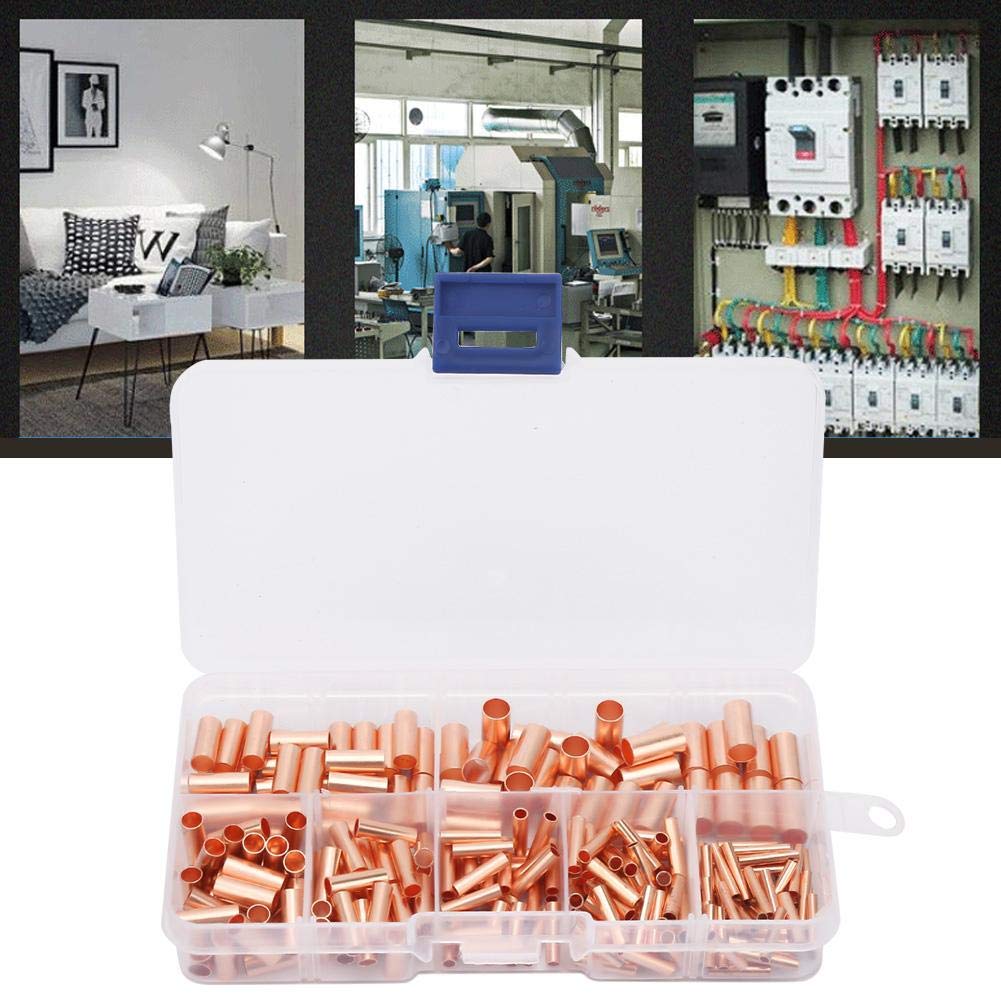 250Pcs Red Copper Connecting Tube GT1-6mm Intermediate Wire Joint Small Copper Tube Connection Connector - Image 4
