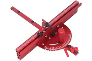 Table Saw Miter System with Aluminum T Track Miter Fence & 60 Degree Angle Stops, Precision Miter System for Table Saw Kit, E