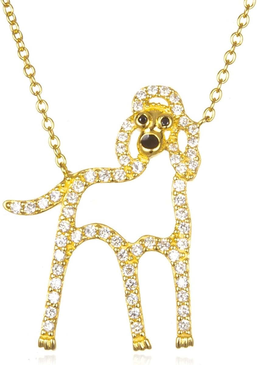gold poodle necklace