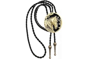 Joxevyia Bolo Tie for Men Vintage Cow Skull Leather Rope Western Cowboy Necktie Vintage Bola Tie Gift for Him