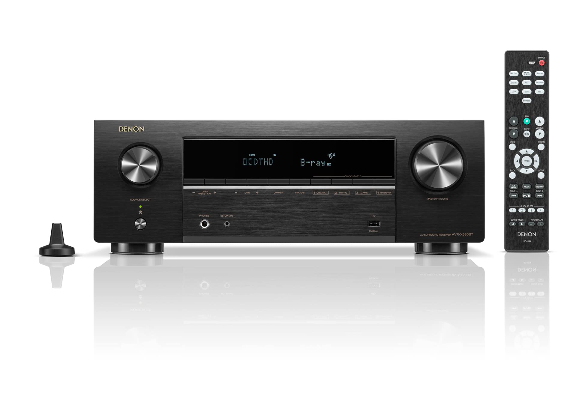 デノン Denon AVR-X580BT 5.2ch AVサラウンドレシーバー 8K Ultra HD、HDR10+、 eARC対応/ブラック AVR-X580BTK商品画像