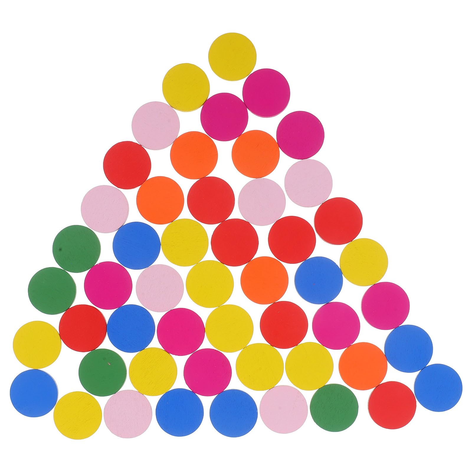Tomaibaby 50pcs Wood Learning Counters Colorful Round Discs Math Practice Tools Educational Counting Sorting Probability Activities for Kids Children (Mixed Color)