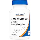 Nutricost L-Methylfolate 15mg, 120 Capsules (5-MTHF) - Vegan, Non-GMO, Gluten Free
