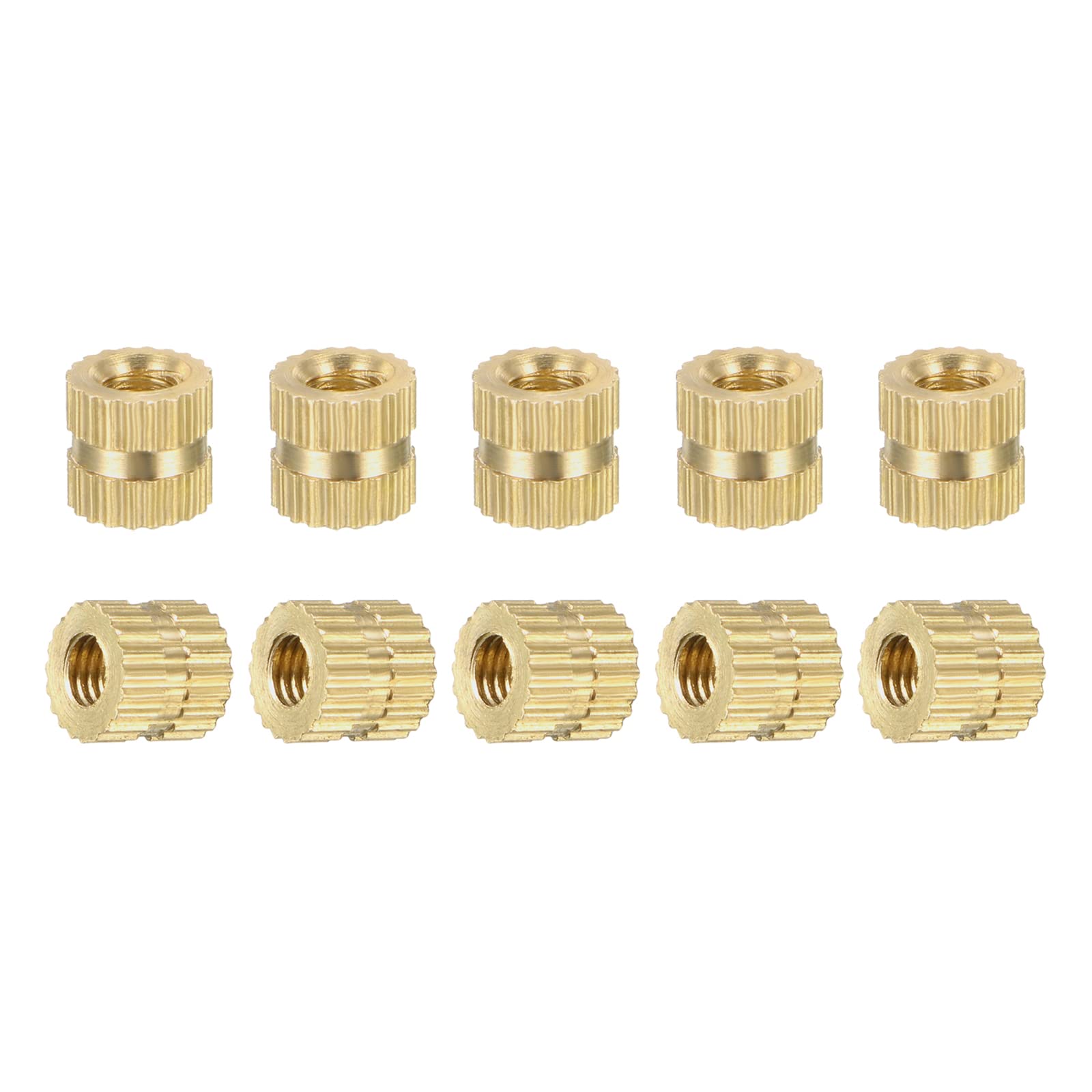 DTGN M3x5x5.4mm(IDxLxOD) Knurled Insert Nuts - 40 Pack - Good for Plastic Shells - Brass Female Thread Heat Set Inserts Embedment Nut