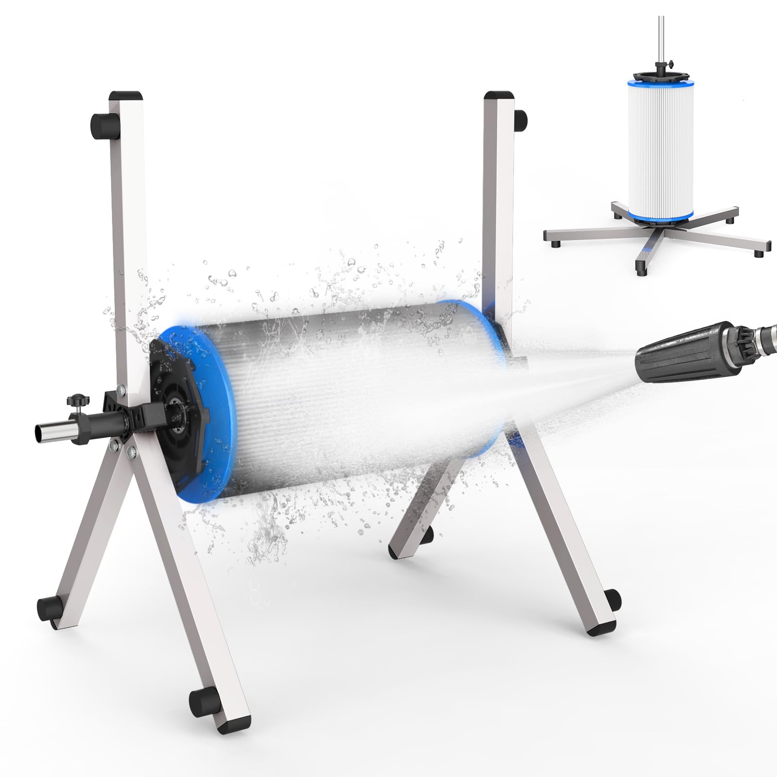Photo 1 of Deerchirp Pool Cartridge Filter Cleaner, Compatible with Filter Cartridges of 3, 4, and 6 inches in Diameter Supports Both Vertical and Horizontal Installation Modes